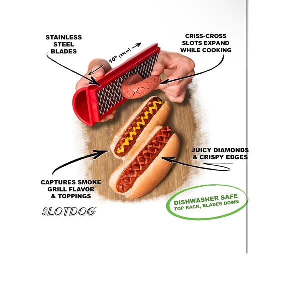 SLOTDOG - Stainless Steel Hot Dog Slicing Tool - Picture 2 of 6
